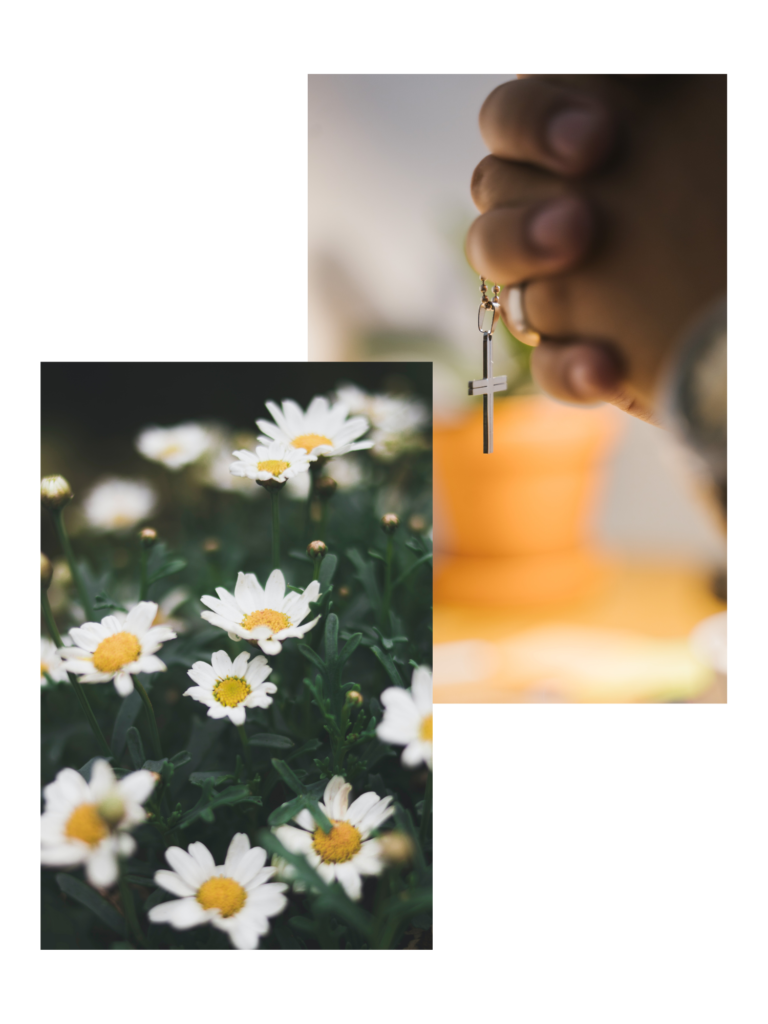 Blumen und beten